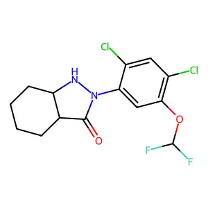 2-(2,4-Dichloro-5-(difluoromethoxy)phenyl)-3a,4,5,6,7,7a-hexahydro-1H-indazol-3-one structure