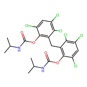 Carbamic acid, (1-methylethyl)-, methylenebis(3,4,6-trichloro-2,1-phenylene) ester structure