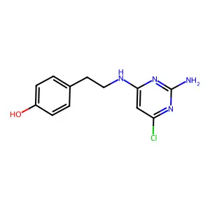 4-{2-[(2-Amino-6-chloropyrimidin-4-yl)amino]ethyl}phenol structure