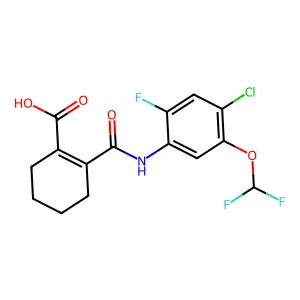 1-Cyclohexene-1-carboxylic acid, 2-(((4-chloro-5-(difluoromethoxy)-2-fluorophenyl)amino)carbonyl) structure