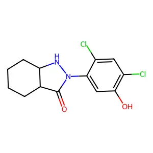 2-(2,4-Dichloro-5-hydroxyphenyl)-3a,4,5,6,7,7a-hexahydro-1H-indazol-3-one structure