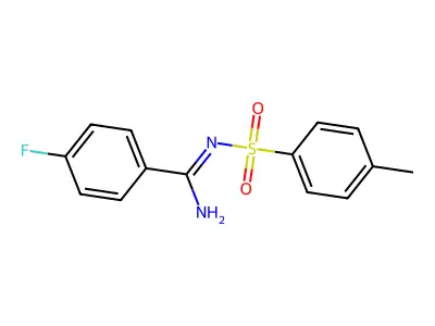 4-fluoro-N'-(4-methylphenyl)sulfonylbenzenecarboximidamide structure