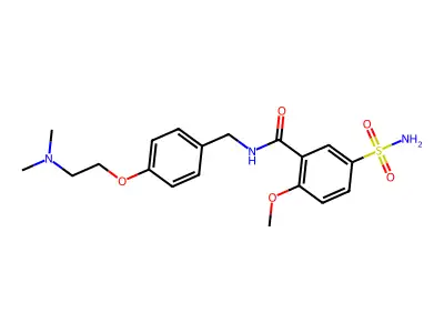 N-(4-(2-(Dimethylamino)ethoxy)benzyl)-2-methoxy-5-sulfamoylbenzamide structure