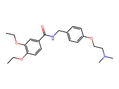 Benzamide, N-((4-(2-(dimethylamino)ethoxy)phenyl)methyl)-3,4-diethoxy- structure