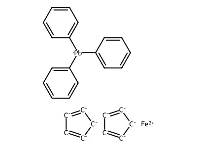 cyclopenta-1,3-diene,iron(2+),triphenyllead structure