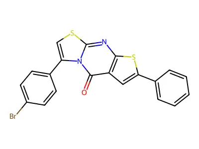 5H-Thiazolo(3,2-a)thieno(2,3-d)pyrimidin-5-one, 3-(4-bromophenyl)-7-phenyl- structure