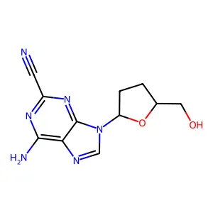 Adenosine, 2-cyano-2',3'-dideoxy- structure