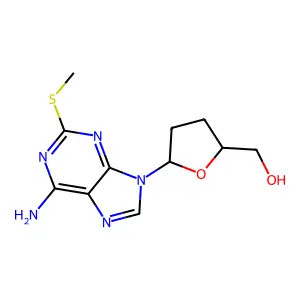 Adenosine, 2',3'-dideoxy-2-(methylthio)- structure