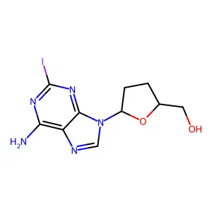 2',3'-Dideoxy-2-iodoadenosine structure