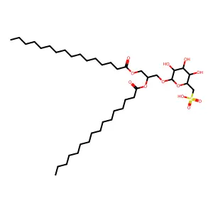 (2S)-2,3-Bis((1-oxohexadecyl)oxy)propyl 6-deoxy-6-sulfo-alpha-D-glucopyranoside structure