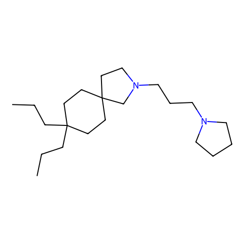 2-Azaspiro[4.5]decane, 8,8-dipropyl-2-[3-(1-pyrrolidinyl)propyl]- structure