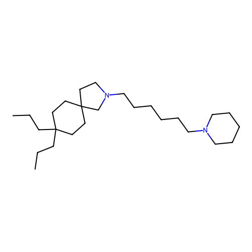2-Azaspiro[4.5]decane, 2-[6-(1-piperidinyl)hexyl]-8,8-dipropyl- structure