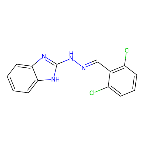 2-[(2E)-2-(2,6-dichlorobenzylidene)hydrazinyl]-1H-benzimidazole structure