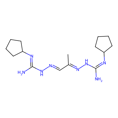 Methylglyoxal bis(cyclopentylamidinohydrazone) structure
