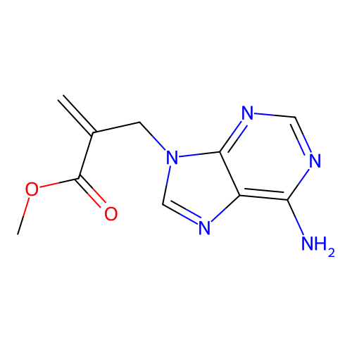 Methyl 2-((6-amino-9H-purin-9-yl)methyl)acrylate structure