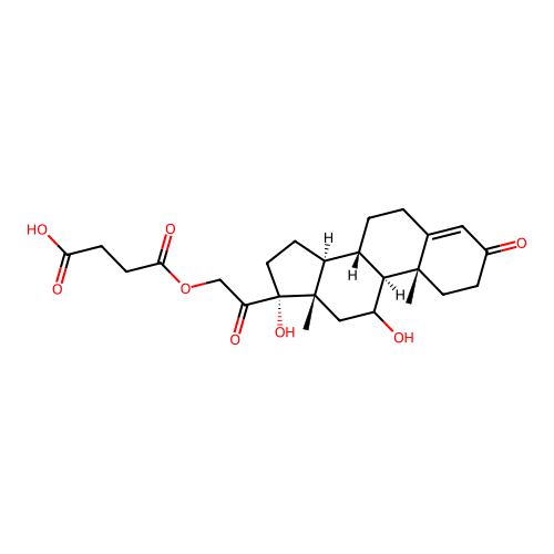 4-[(11,17-dihydroxy-3,20-dioxopregn-4-en-21-yl)oxy]-4-oxobutanoic acid structure