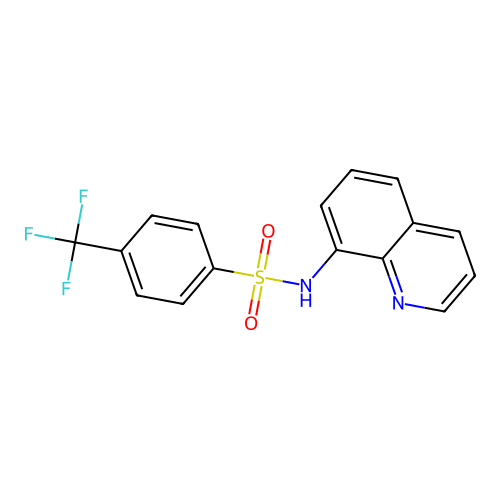 N-(quinolin-8-yl)-4-(trifluoromethyl)benzene-1-sulfonamide structure