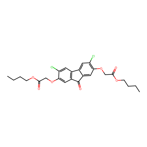 dibutyl 2,2'-((3,6-dichloro-9-oxo-9H-fluorene-2,7-diyl)bis(oxy))diacetate structure