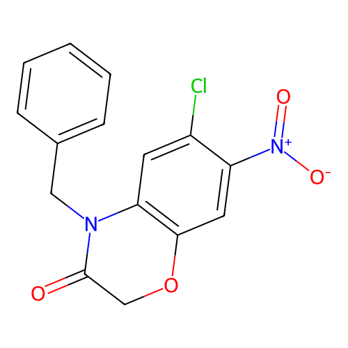 4-Benzyl-6-chloro-7-nitro-1,4-benzoxazin-3-one structure