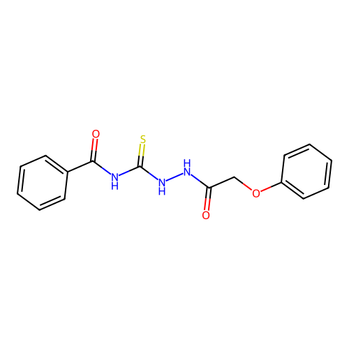 N-[[(2-phenoxyacetyl)amino]carbamothioyl]benzamide structure
