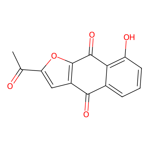 Naphtho[2,3-b]furan-4,9-dione, 2-acetyl-8-hydroxy- structure