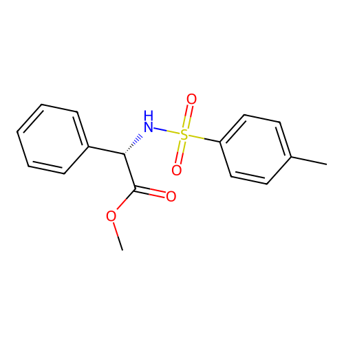 Methyl (alphaS)-alpha-(((4-methylphenyl)sulfonyl)amino)benzeneacetate structure