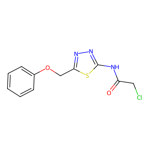 2-chloro-N-[5-(phenoxymethyl)-1,3,4-thiadiazol-2-yl]acetamide structure