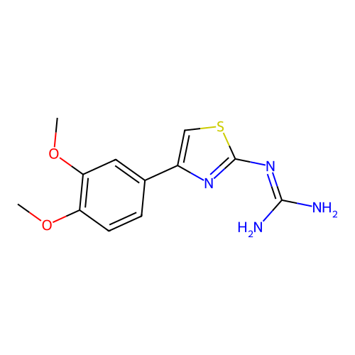 N-[4-(3,4-dimethoxyphenyl)-1,3-thiazol-2-yl]guanidine structure