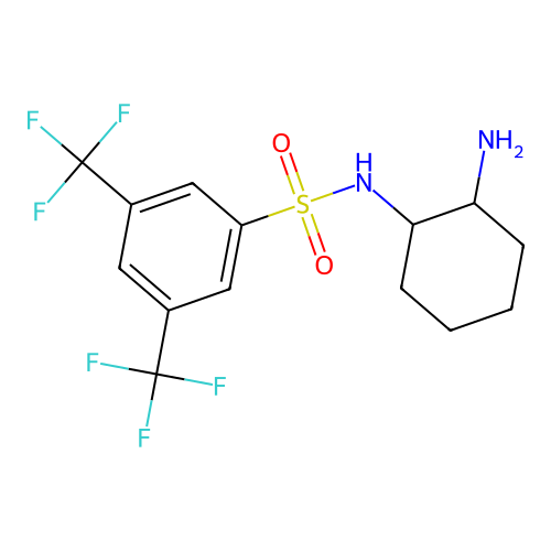 N-(2-aminocyclohexyl)-3,5-bis(trifluoromethyl)benzenesulfonamide structure