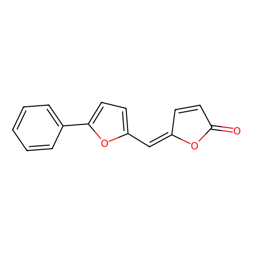 (5E)-5-[(5-phenylfuran-2-yl)methylidene]furan-2(5H)-one structure