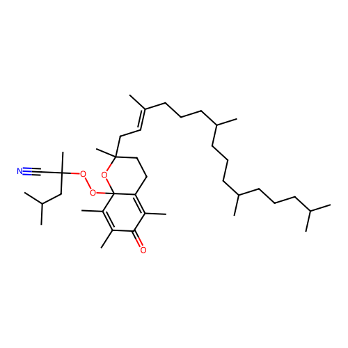 8-((2,4-Dimethyl-1-nitrilopent-2-yl)dioxy)tocopherone structure