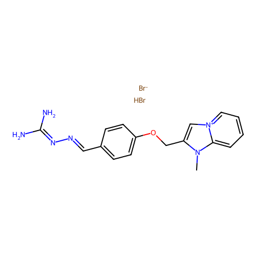2-((4-(((Aminoiminomethyl)hydrazono)methyl)phenoxy)methyl)-1-methylimidazo(1,2-a)pyridinium bromide, monohydrobromide structure