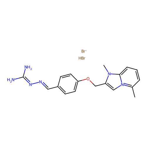 2-((4-(((Aminoiminomethyl)hydrazono)methyl)phenoxy)methyl)-1,5-dimethylimidazo(1,2-a)pyridinium bromide, monohydrobromide structure