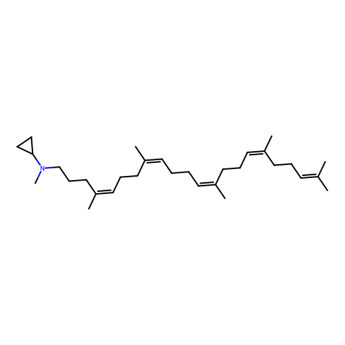 Trisnorsqualene N-methylcyclopropylamine structure