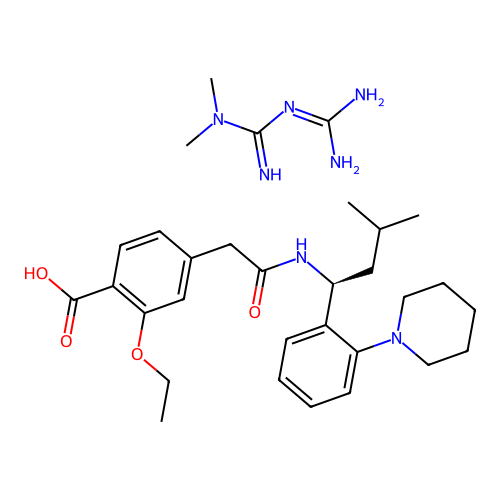 Metformin hydrochloride; repaglinide structure