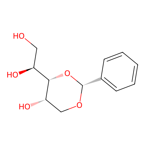 (1S)-1-[(2R,4S,5S)-5-hydroxy-2-phenyl-1,3-dioxan-4-yl]ethane-1,2-diol structure