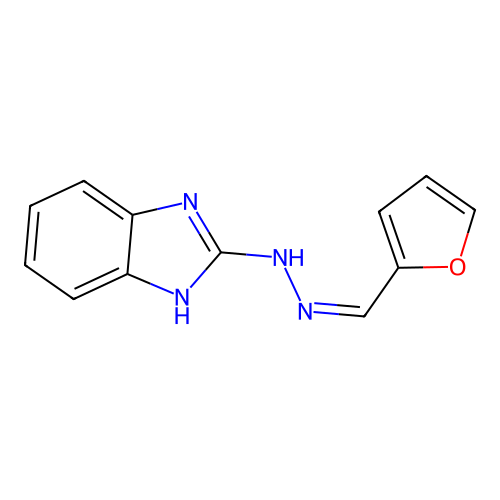 2-[(2Z)-2-(furan-2-ylmethylidene)hydrazinyl]-1H-benzimidazole structure