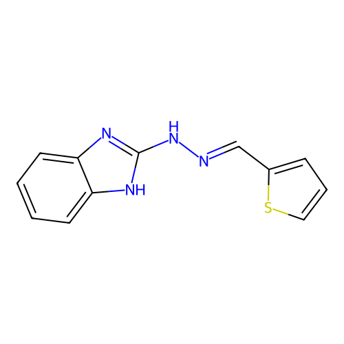 N-(1H-Benzoimidazol-2-yl)-N'-thiophen-2-ylmethylene-hydrazine structure