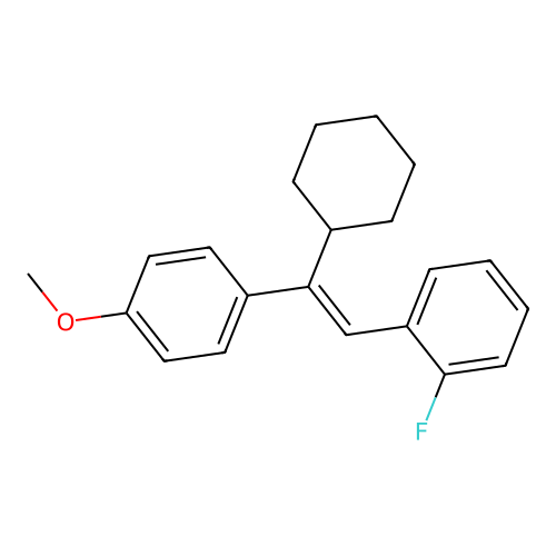 Anisole, p-(alpha-cyclohexyl-o-fluorostyryl)- structure