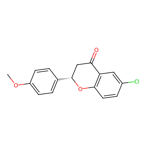 (2S)-6-chloro-2-(4-methoxyphenyl)-2,3-dihydrochromen-4-one structure