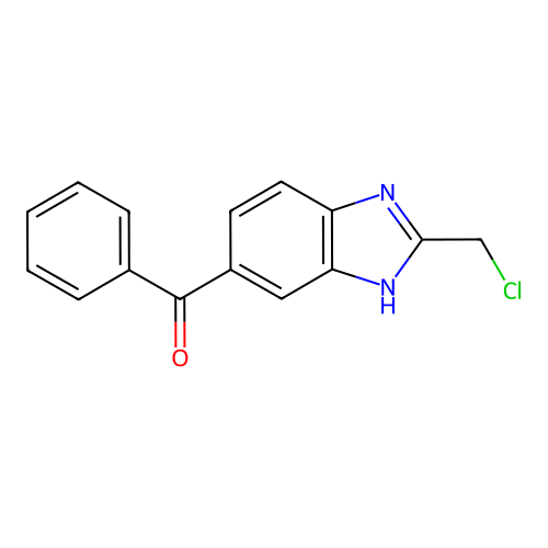[2-(chloromethyl)-1H-benzimidazol-5-yl](phenyl)methanone structure