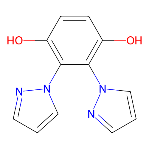 2,3-Di(1H-pyrazol-1-yl)-1,4-benzenediol structure