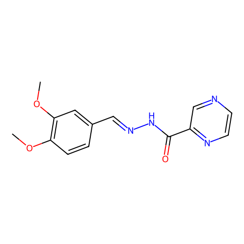 N'-(3,4-dimethoxybenzylidene)-2-pyrazinecarbohydrazide structure