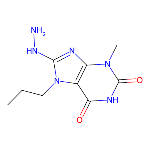 8-hydrazinyl-3-methyl-7-propyl-1H-purine-2,6(3H,7H)-dione structure
