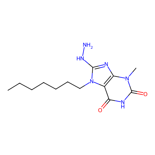 7-Heptyl-8-hydrazino-3-methyl-1,3,7-trihydropurine-2,6-dione structure