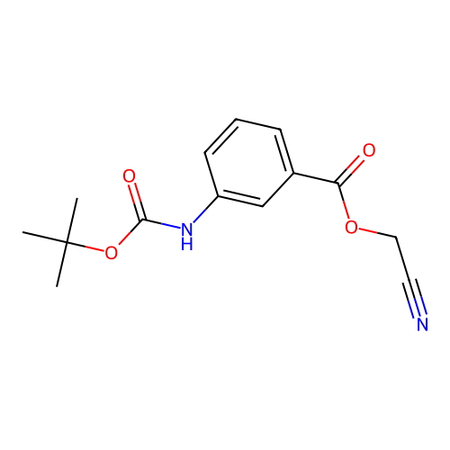 Cyanomethyl 3-(t-butyloxycarbonylamino)benzoate structure