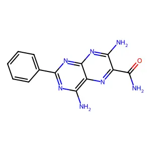 2-Phenyl-4,7-diamino-6-carboxamidopteridine structure