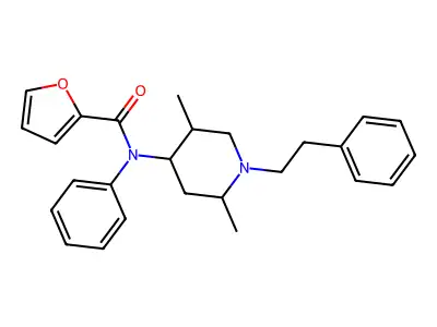 Furancarboxamide, N-(2,5-dimethyl-1-(2-phenylethyl)-4-piperidinyl)-N-phenyl- structure