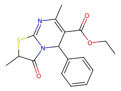ethyl 2,7-dimethyl-3-oxo-5-phenyl-2,3-dihydro-5H-[1,3]thiazolo[3,2-a]pyrimidine-6-carboxylate structure