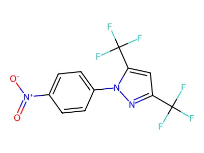 1-(4-nitrophenyl)-3,5-bis(trifluoromethyl)-1H-pyrazole structure